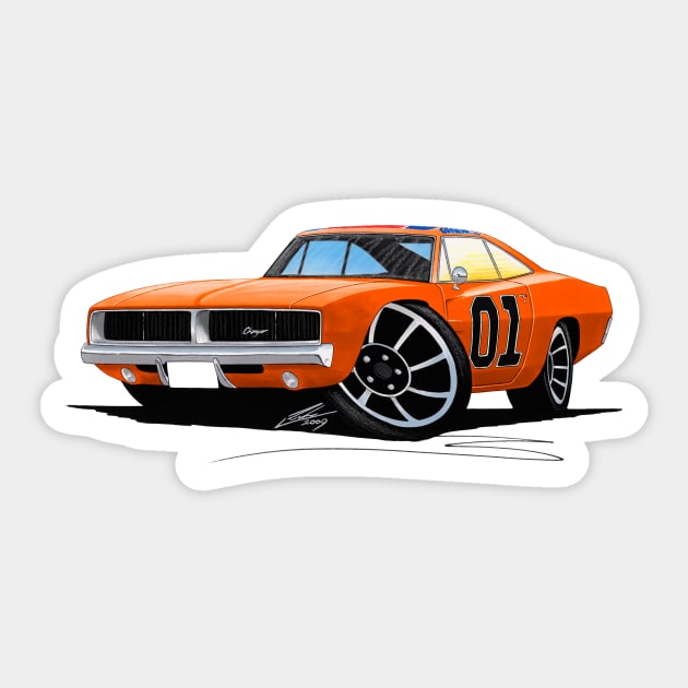 Dodge Charger General Lee Sticker by y30man5